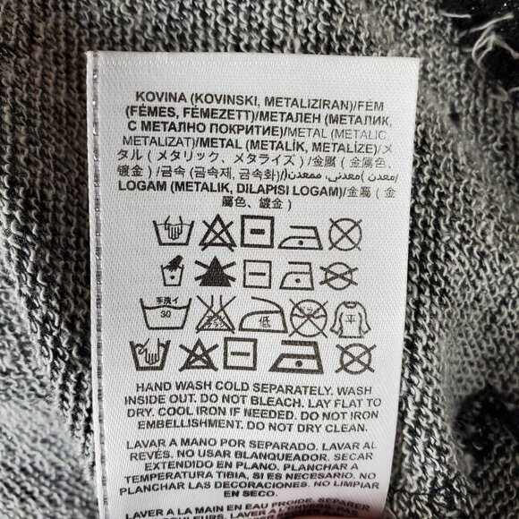 Guess Sweatshirt Embellished Black Silver  Sz Small - Picture 14 of 14